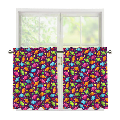 Sweet Candy Pattern Print Tier Curtains