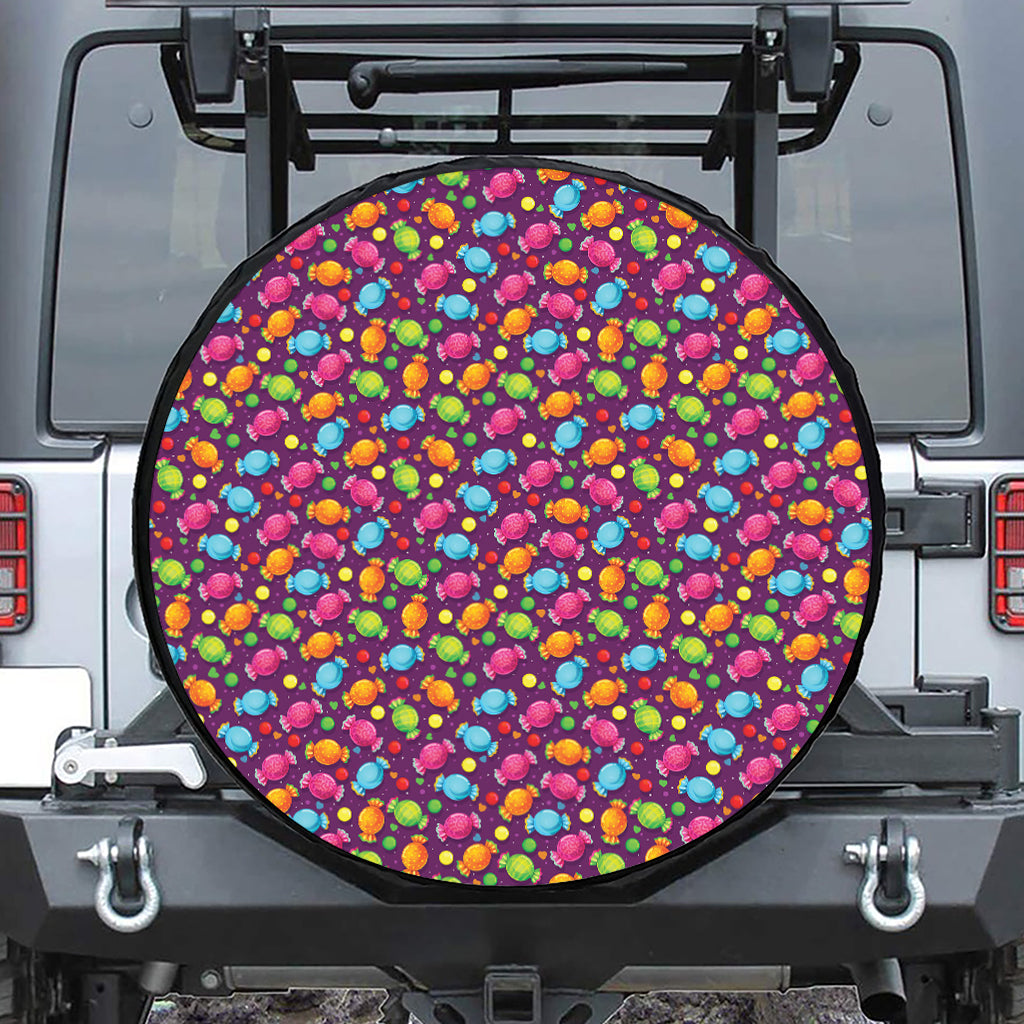 Sweet Candy Pattern Print Tire Cover