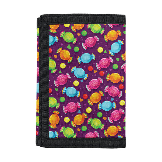 Sweet Candy Pattern Print Trifold Wallet