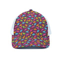 Sweet Candy Pattern Print White Mesh Trucker Hat