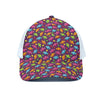 Sweet Candy Pattern Print White Mesh Trucker Cap