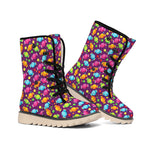 Sweet Candy Pattern Print Winter Boots