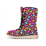Sweet Candy Pattern Print Winter Boots