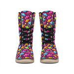 Sweet Candy Pattern Print Winter Boots