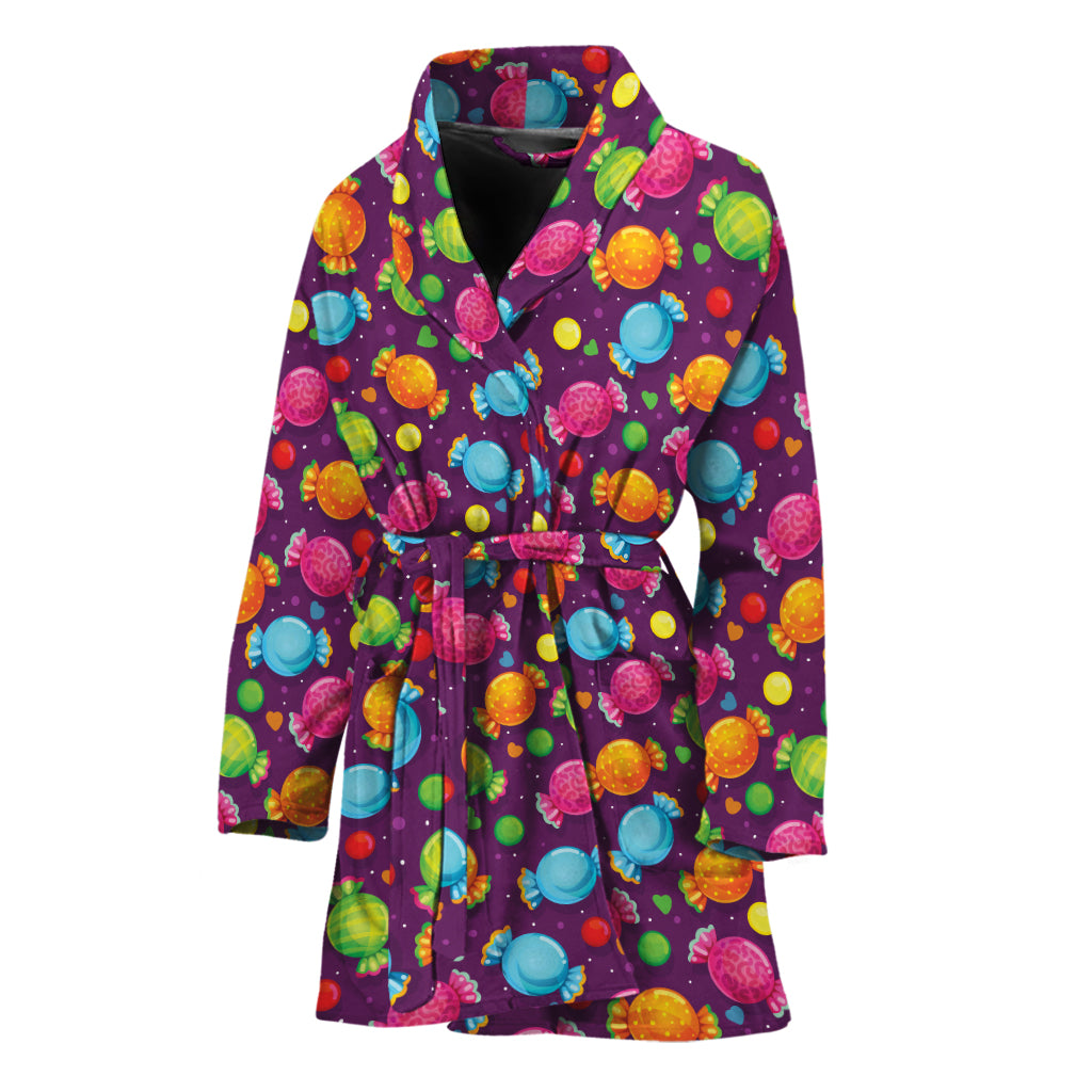 Sweet Candy Pattern Print Women's Bathrobe