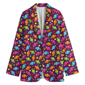 Sweet Candy Pattern Print Women's Blazer