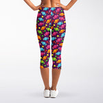 Sweet Candy Pattern Print Women's Capri Leggings