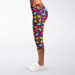 Sweet Candy Pattern Print Women's Capri Leggings