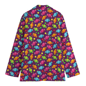 Sweet Candy Pattern Print Women's Cotton Blazer