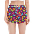 Sweet Candy Pattern Print Women's Split Running Shorts