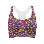 Sweet Candy Pattern Print Women's Sports Bra