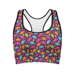 Sweet Candy Pattern Print Women's Sports Bra