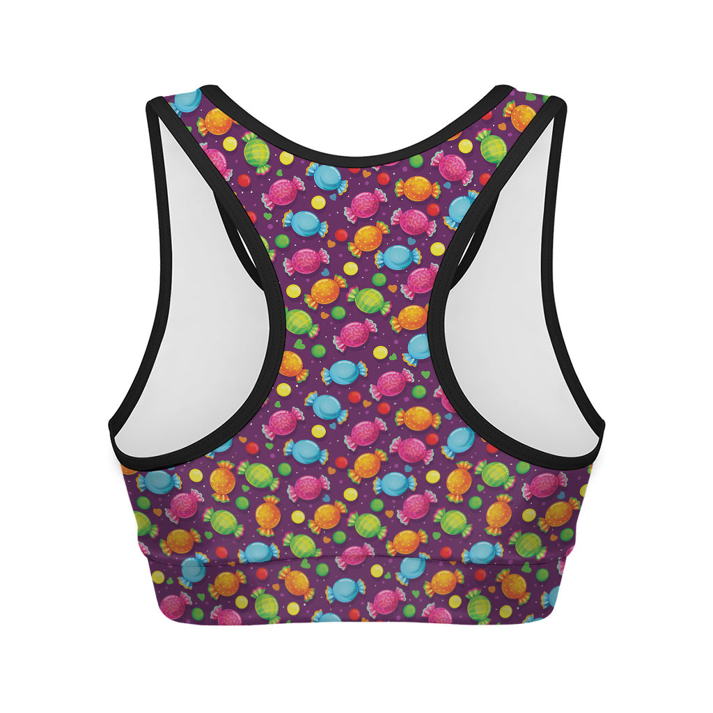 Sweet Candy Pattern Print Women's Sports Bra