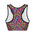 Sweet Candy Pattern Print Women's Sports Bra