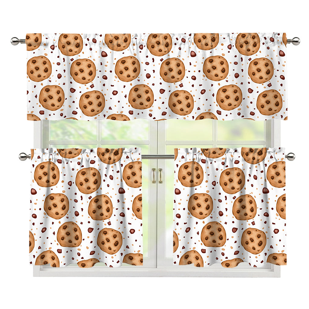 Sweet Cookie Pattern Print 3 Piece Kitchen Curtains