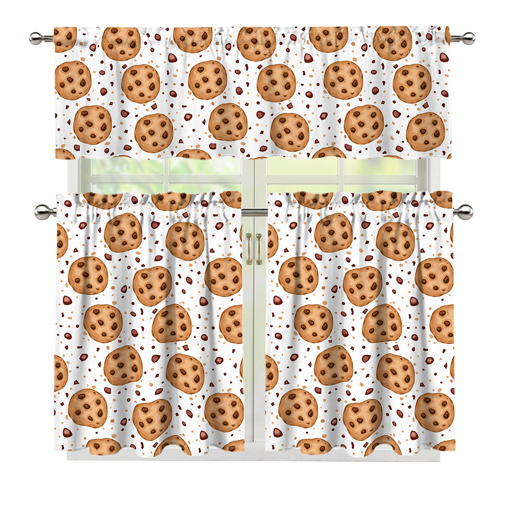 Sweet Cookie Pattern Print 3 Piece Kitchen Curtains