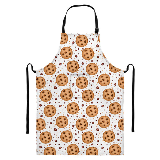 Sweet Cookie Pattern Print Bib Apron With Pocket