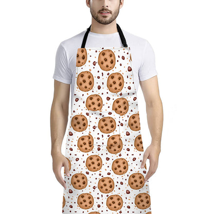 Sweet Cookie Pattern Print Bib Apron With Pocket