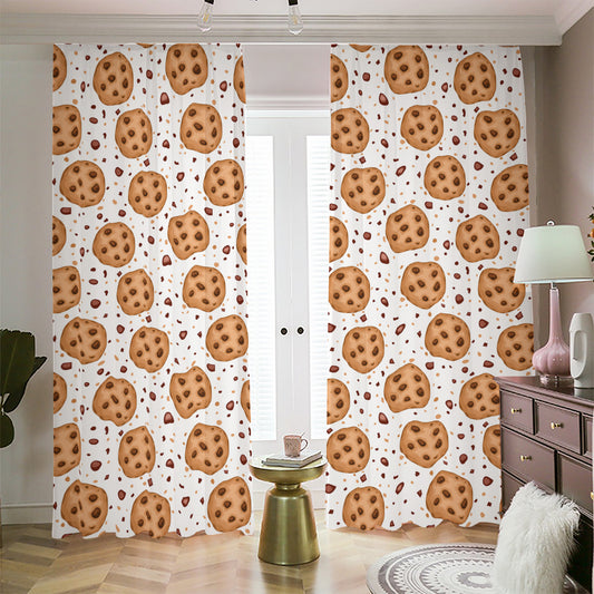 Sweet Cookie Pattern Print Blackout Pencil Pleat Curtains