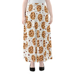 Sweet Cookie Pattern Print Chiffon Maxi Skirt