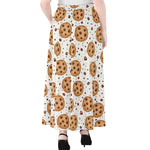 Sweet Cookie Pattern Print Chiffon Maxi Skirt