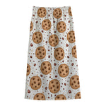 Sweet Cookie Pattern Print Cotton Front Slit Maxi Skirt