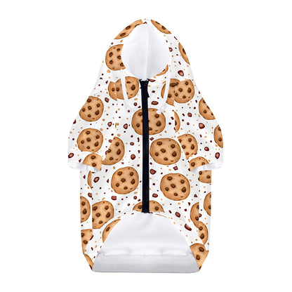 Sweet Cookie Pattern Print Dog Zip Up Hoodie