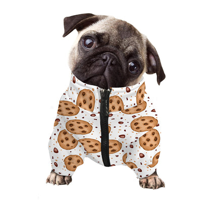 Sweet Cookie Pattern Print Dog Zip Up Jacket