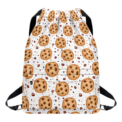 Sweet Cookie Pattern Print Drawstring Backpack