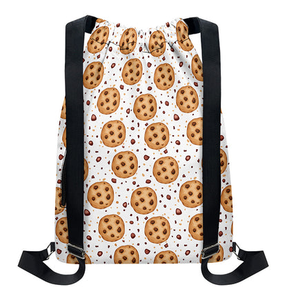 Sweet Cookie Pattern Print Drawstring Backpack