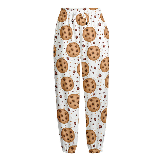 Sweet Cookie Pattern Print Fleece Lined Knit Pants