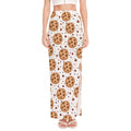 Sweet Cookie Pattern Print High Slit Maxi Skirt