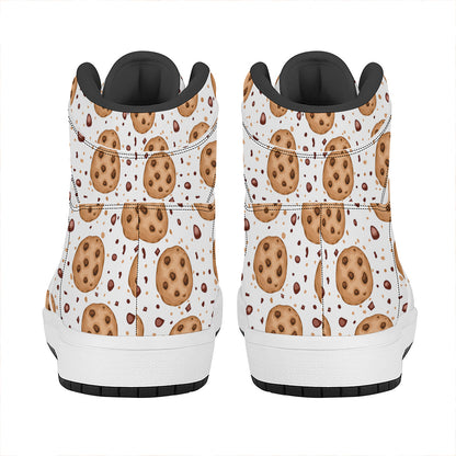 Sweet Cookie Pattern Print High Top Leather Sneakers
