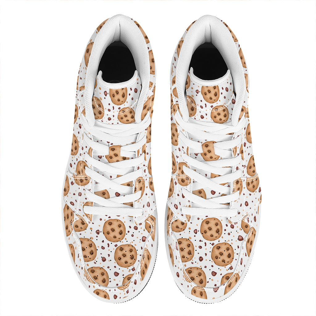 Sweet Cookie Pattern Print High Top Leather Sneakers