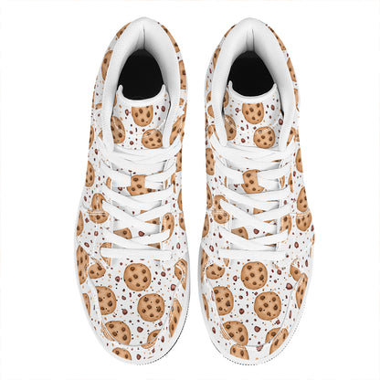 Sweet Cookie Pattern Print High Top Leather Sneakers