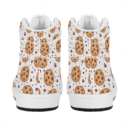 Sweet Cookie Pattern Print High Top Leather Sneakers