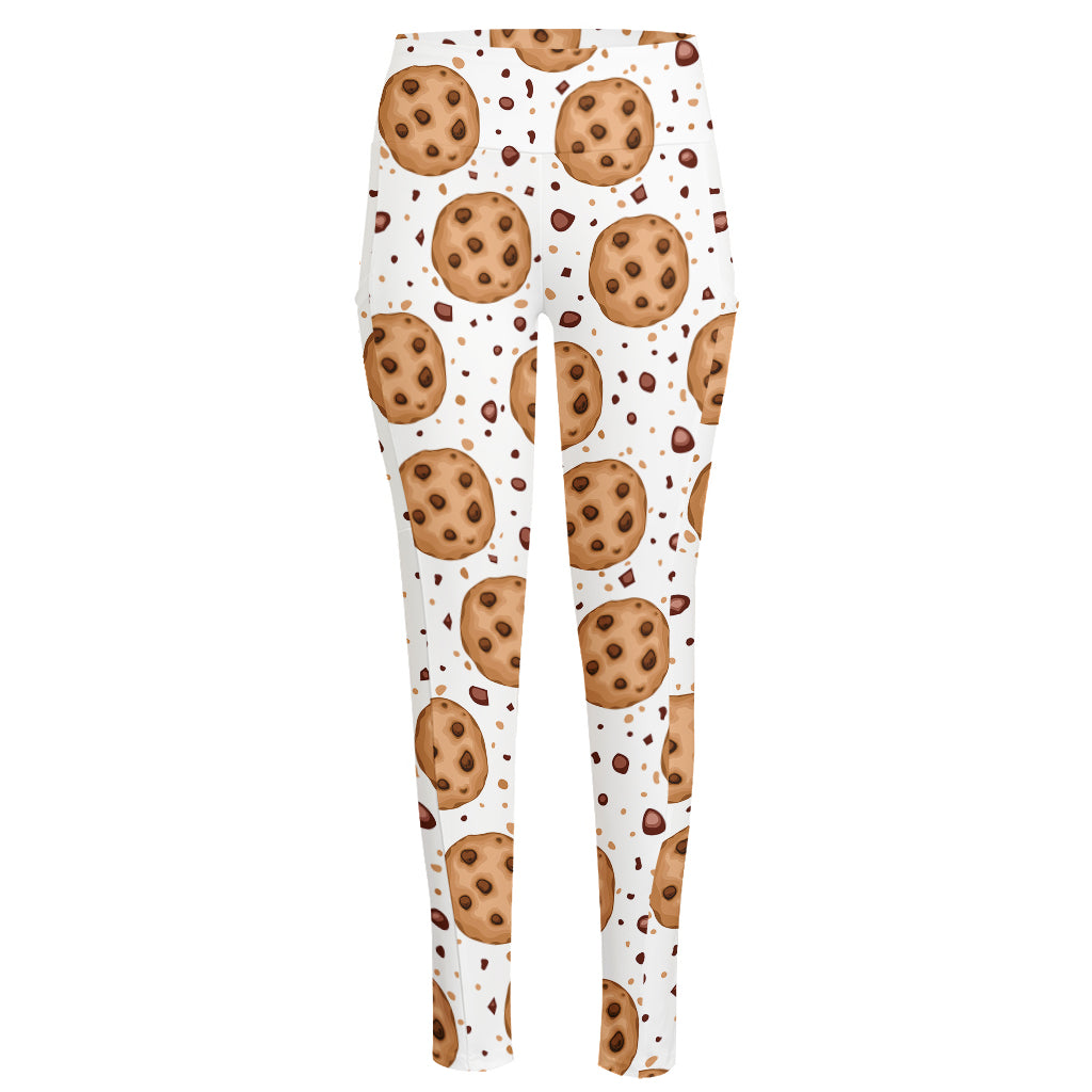 Sweet Cookie Pattern Print High-Waisted Pocket Leggings