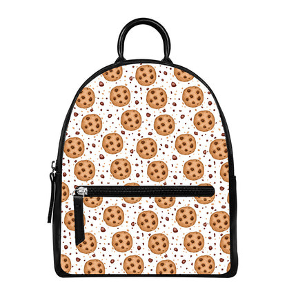 Sweet Cookie Pattern Print Leather Backpack