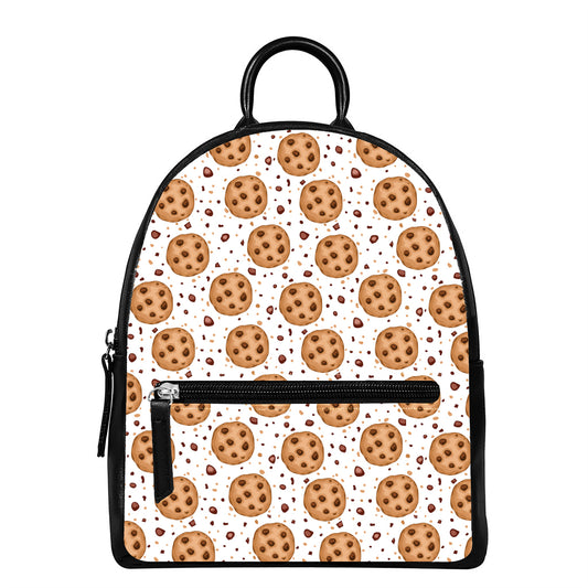Sweet Cookie Pattern Print Leather Backpack