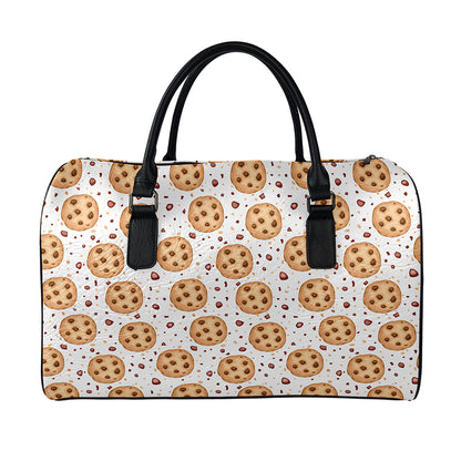 Sweet Cookie Pattern Print Leather Duffle Bag