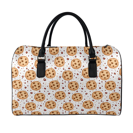 Sweet Cookie Pattern Print Leather Duffle Bag