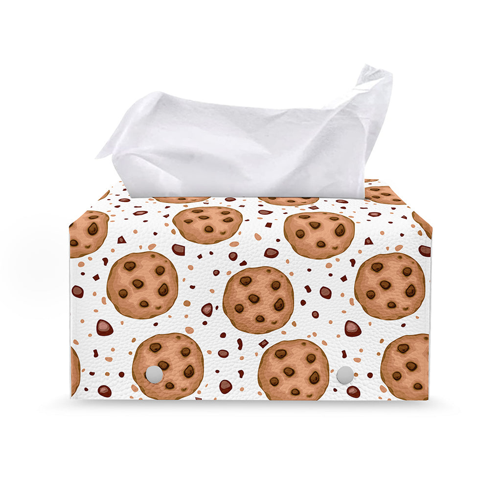 Sweet Cookie Pattern Print Leather Tissue Box Cover