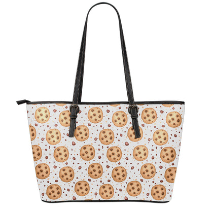 Sweet Cookie Pattern Print Leather Tote Bag