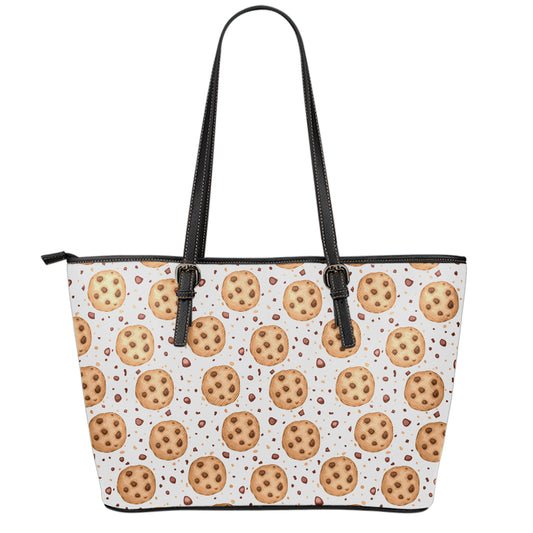 Sweet Cookie Pattern Print Leather Tote Bag