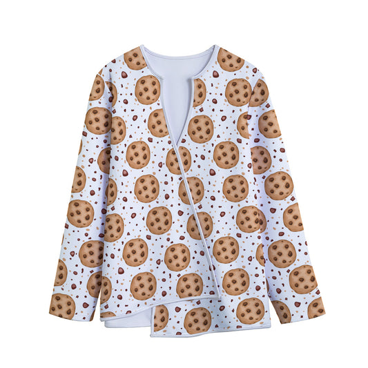Sweet Cookie Pattern Print Long Sleeve Short Coat
