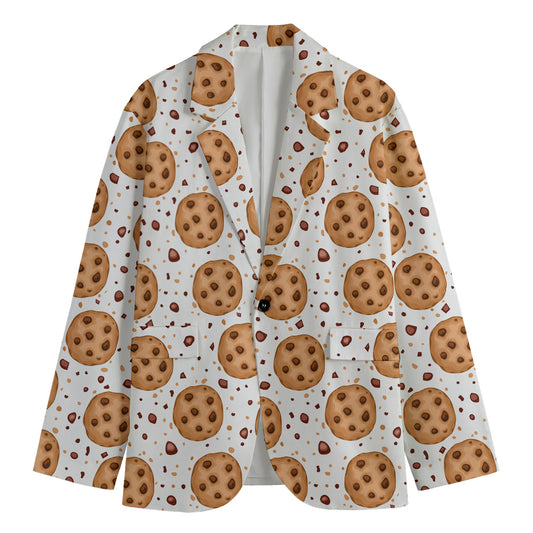 Sweet Cookie Pattern Print Men's Cotton Blazer
