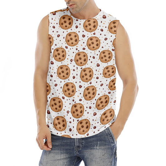 Sweet Cookie Pattern Print Men's Fitness Tank Top