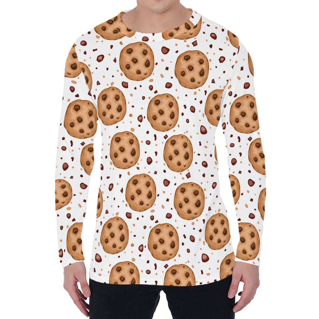 Sweet Cookie Pattern Print Men's Long Sleeve T-Shirt