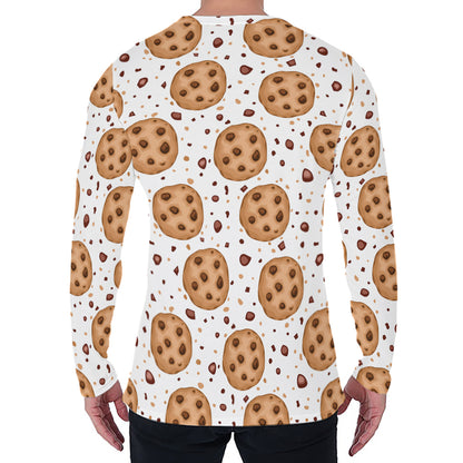 Sweet Cookie Pattern Print Men's Long Sleeve T-Shirt