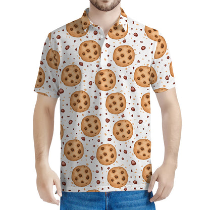 Sweet Cookie Pattern Print Men's Polo Shirt